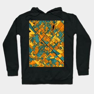 Brampton Map Pattern in Orange & Teal Hoodie